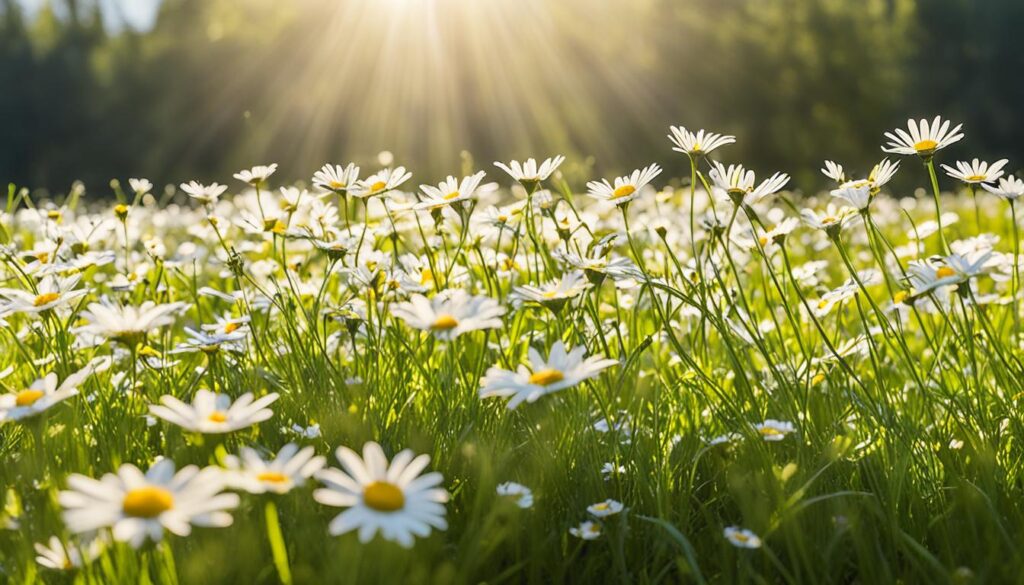 Daisies in a field