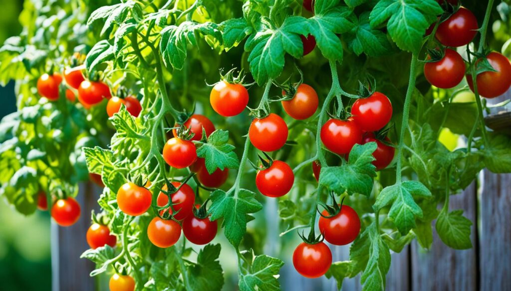 Hanging tomato plants