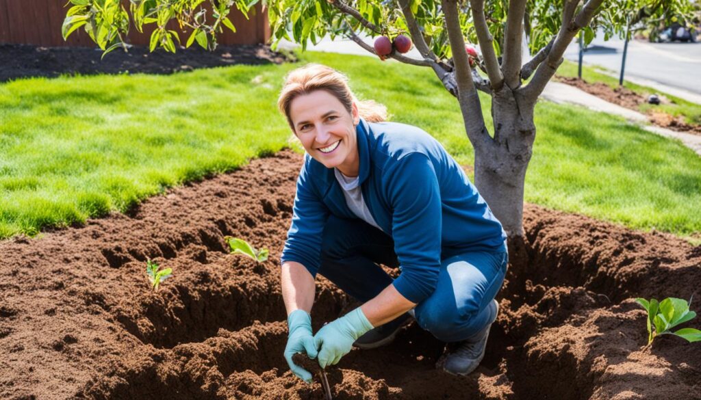 Peach tree planting