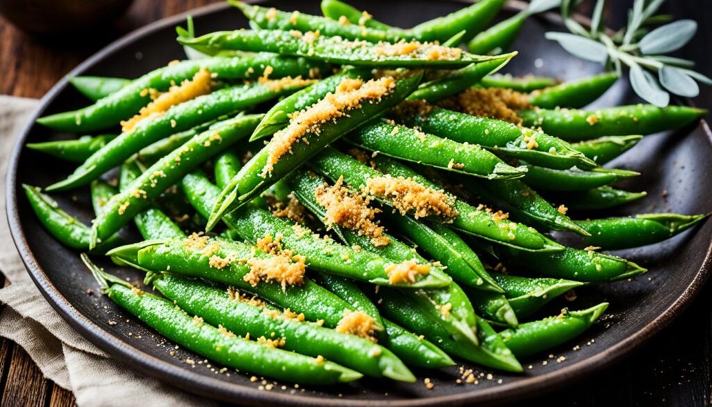 Roasting Parmesan-Crusted Snap Peas