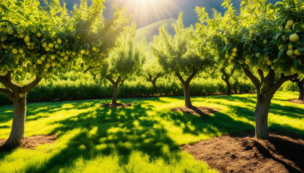 Sunlight exposure for fruit trees