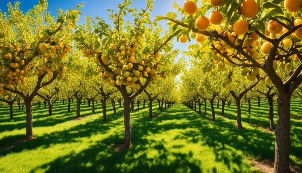 Sunlight mapping for fruit orchards