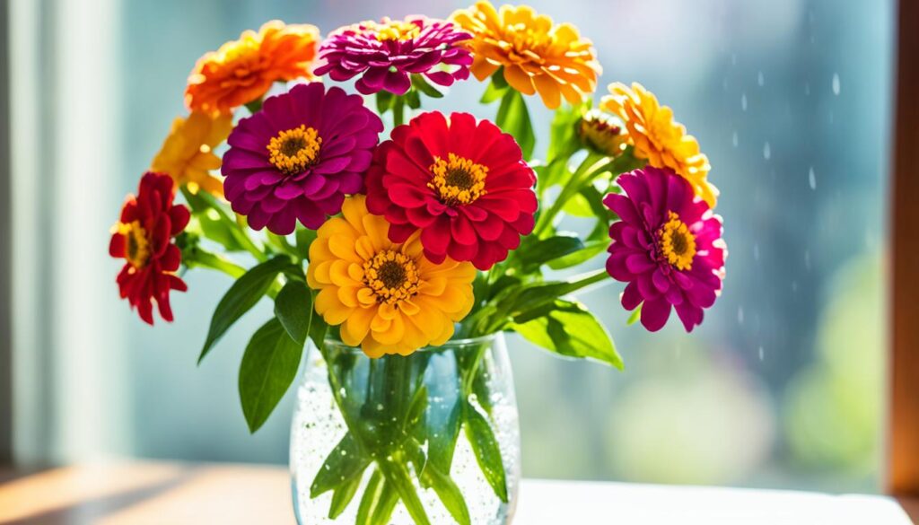 Zinnia cut flowers