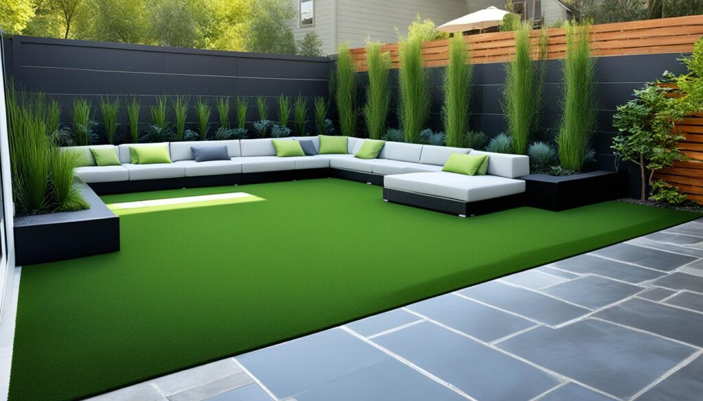 artificial grass and pavers