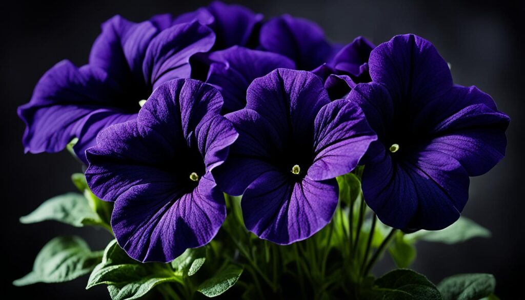 black petunias