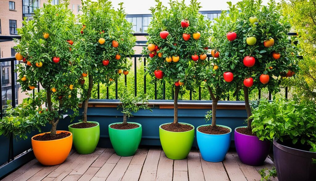 container fruit trees