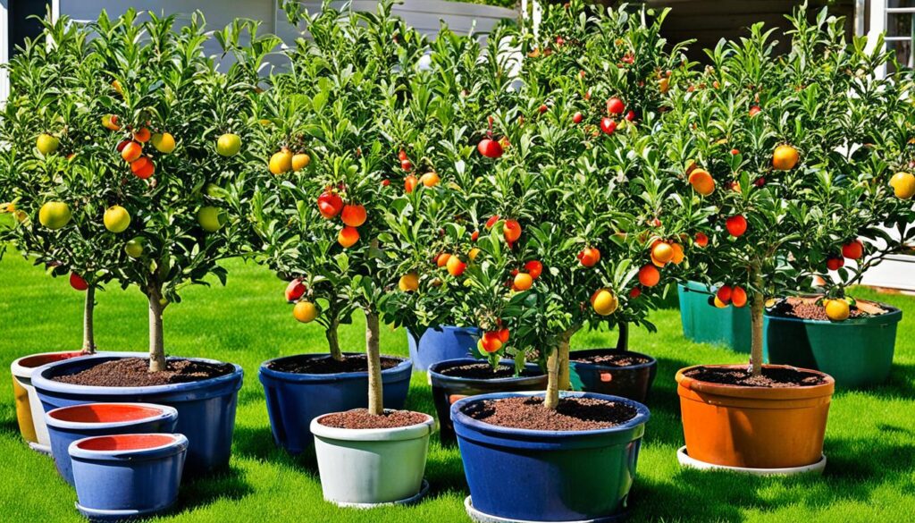 container fruit trees