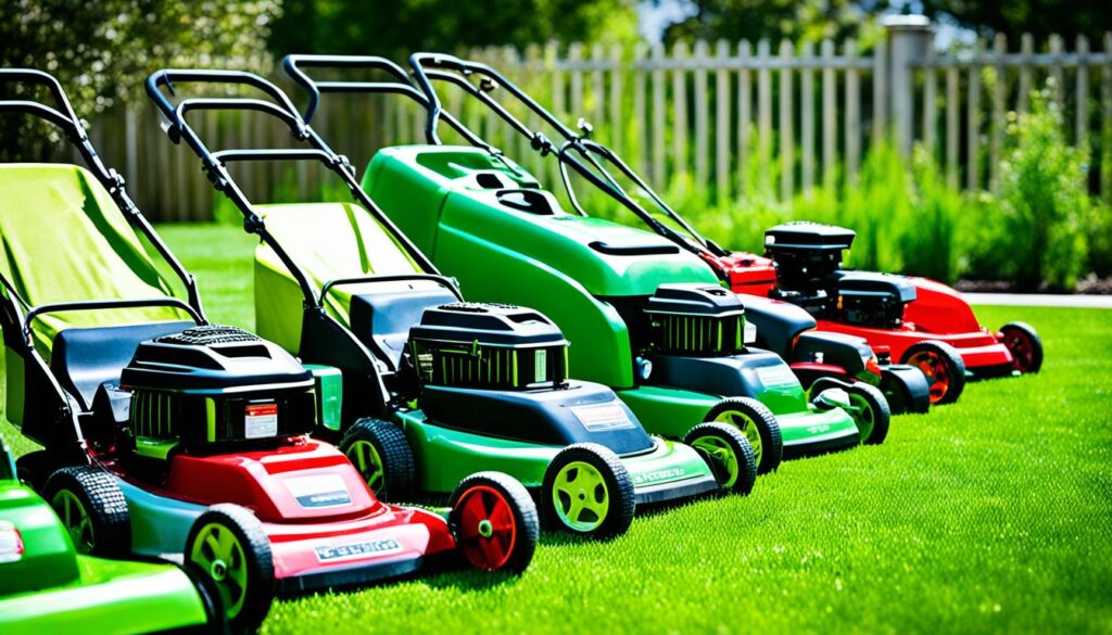 gas powered lawn mowers