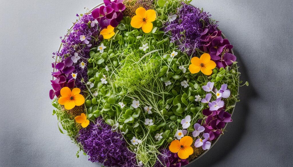 microgreens and edible flowers