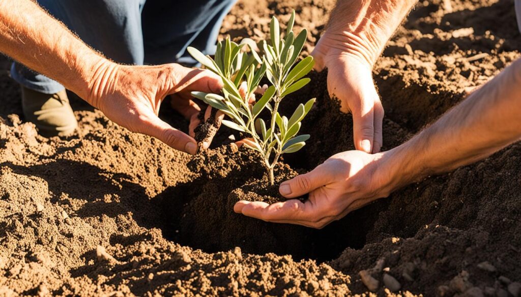 olive tree planting