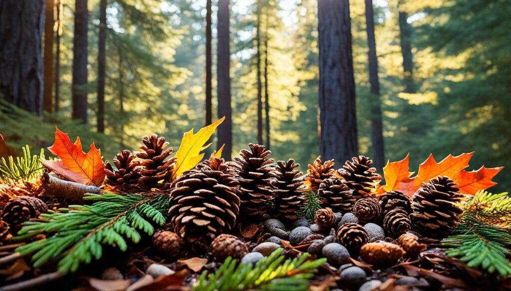 pine cones in forest ecosystem