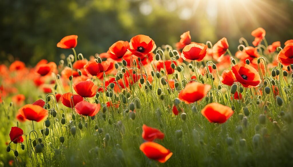 red poppies