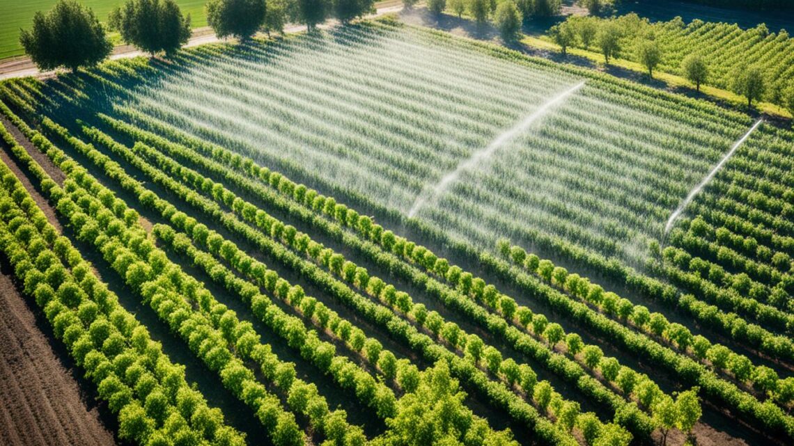 watering fruit trees