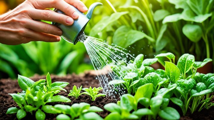 watering plants